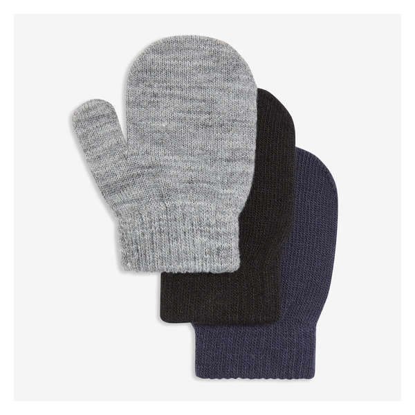Toddler Boys' 3 Pack Mitts - Light Grey Mix